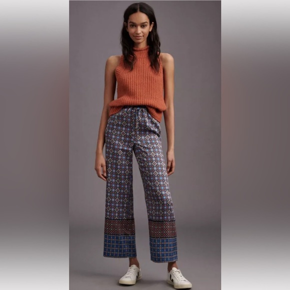 Anthropologie Pants - Anthropologie Vega High-Waist Wide Leg Satin Bohemian Drawstring Pant Size Large